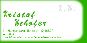 kristof wehofer business card