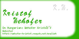 kristof wehofer business card